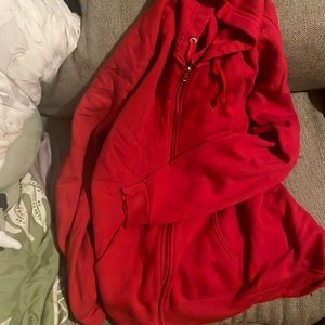 basic zip up red jacket